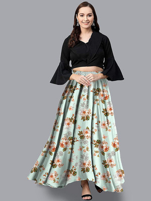 HARIVARNI Women Ethnic Top Skirt Set