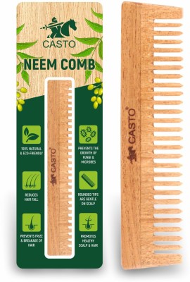 CASTO Handmade Pure Neem Wood Comb Wide Teeth