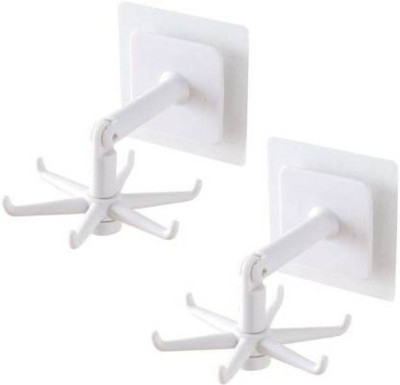 WebDealz 360 Degrees Rotating / Self Adhesive Hook Hook 6(Pack of 2)