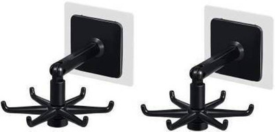 WebDealz 360 Degrees Rotating / Self Adhesive Hook Hook 6(Pack of 2)