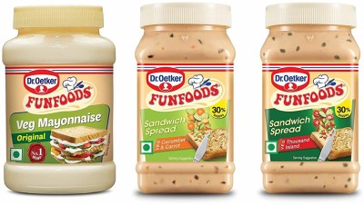 FUNFOODS by Dr. Oetker VEG MAYO + CUCUMBER CARROT + THOUSAND ISLAND 0.75 kg(Pack of 3)