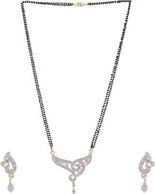 BHANA CREATIONS Brass Gold-plated White Jewellery Set(Pack of 1)