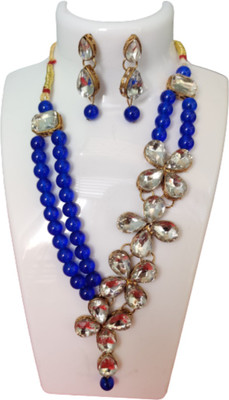 Divyanifashions Alloy Blue, Silver Jewellery Set(Pack of 1)