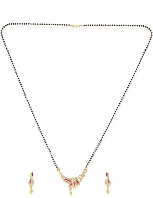 BHANA CREATIONS Brass Gold-plated White Jewellery Set(Pack of 1)