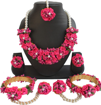 Arihant Shop Fabric Pink, Gold Jewellery Set(Pack of 1)