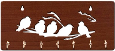 Suveharts Wood Key Holder(7 Hooks, Brown)