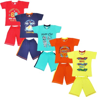 crazyon Boys Casual T-shirt Shorts(Multi)