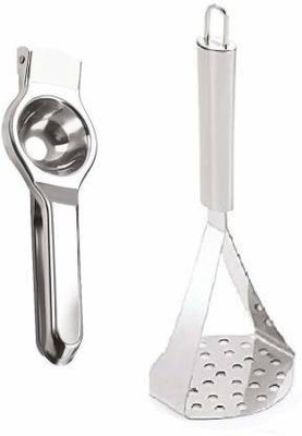 Wishful utensilio Stainless Steel Potato Masher And Lemon Sqeezer Kitchen Tool Set(Masher, Juicer)