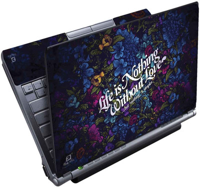 FineArts HD Printed Full Panel Laptop Skin Fits Size Upto 14.1 inches - Life Is Nothing Self Adhesive Vinyl Laptop Skin Compatible for 14.1 inch(Theme: Typography)