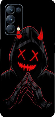 LAMHA Oppo Reno 5 pro 5g Mobile Skin(Ultra Super Black Devil Skin With High Mattte Finish.)