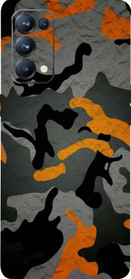 LAMHA Oppo Reno 5 pro 5g Mobile Skin(Ultra Super Camouflage Orange Skin With High Mattte Finish.)