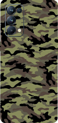 LAMHA Oppo Reno 5 pro 5g Mobile Skin(Ultra Super Camouflage Military Green Skin With High Mattte Finish.)