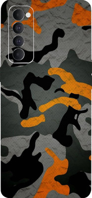 LAMHA Oppo Reno4 Pro Mobile Skin(Ultra Super Camouflage Orange With High Matte Finish.)