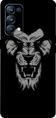 LAMHA Oppo Reno 5 pro 5g Mobile Skin(Ultra Super Black Lion Skin With High Mattte Finish.)