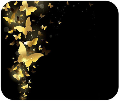 ZORI GOLD BUTTERFLY Printed Mouse Pad for Gaming Computer, Laptop MousePad Non Slip Base Mousepad(Multicolor)