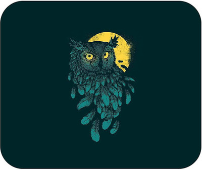 ZORI GREEN OWL Printed Mouse Pad for Gaming Computer, Laptop MousePad Non Slip Base Mousepad(Multicolor)