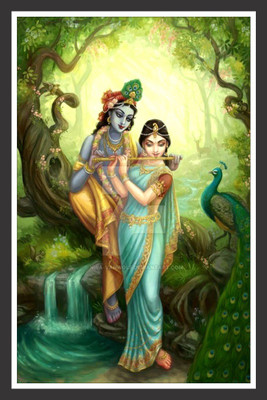 shivang craft Radha Krishna Photo Painting PF-P-155 Digital Reprint 18 inch x 12 inch Painting(With Frame)