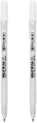 SAKURA Gelly Roll Classic Bright Fine White Gel Pen(Pack of 2, Ink Color - White)