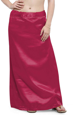 jmd fashion hub Brick Red Satin Blend Petticoat(Free)