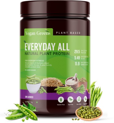 Vegan Greens Everyday All Natural Plant Protein, For Everyday Diet & Fitness- 1Kg Unflavored Plant-Based Protein(1 kg, Unflavored)