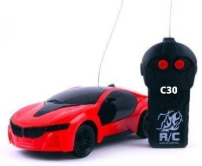 Just97 Wireless Remote Control Fast Modern Car With 3D Light CAR_RC_RED28(Red)