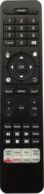 Ehop ED LCD 4K UHD Smart TV Remote Control with Netflix YouTube Functions Wybor Remote Controller(Black)