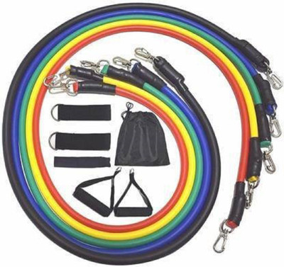 MODERNEHUB 11pcs/set Pull Rope Fitness Exercises Resistance Bands Latex Tubes (Multicolor) Resistance Tube(Multicolor)