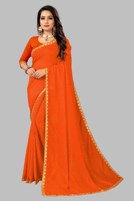 Primesky Embellished Bollywood Georgette Saree(Orange)