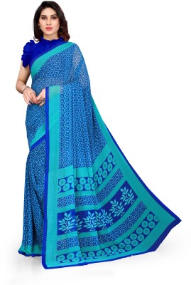 Madhur milan Printed Daily Wear Georgette Saree(Blue)