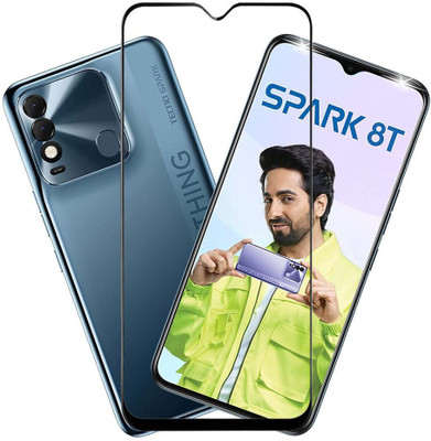 Caseline Edge To Edge Tempered Glass for Tecno Spark 8T(Pack of 1)