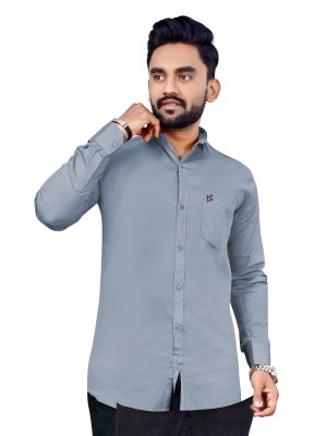 MP Creation Men Solid Casual Grey Shirt