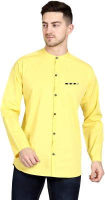 MADE IN THE SHADE Men Solid Casual Yellow Shirt