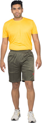 ESTRO Printed Men Green Running Shorts