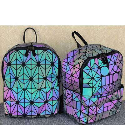 2pc/set Fashionable Elegant Geometric Pattern Pu Leather Tote Bag