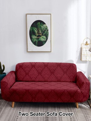 Flipkart SmartBuy Polyester Abstract Sofa Cover(Maroon Pack of 1)