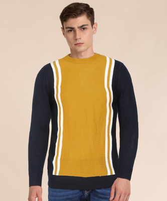NUMERO UNO Striped Crew Neck Casual Men Multicolor Sweater