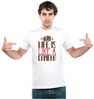 UDNAG Colorblock Men Round Neck White T-Shirt