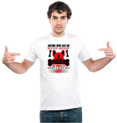 UDNAG Typography Men Round Neck Black T-Shirt