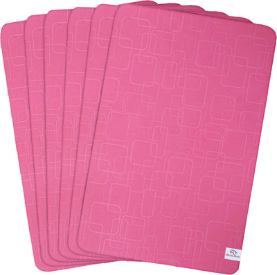 Heart Home Rectangular Pack of 6 Table Placemat(Pink, PVC)