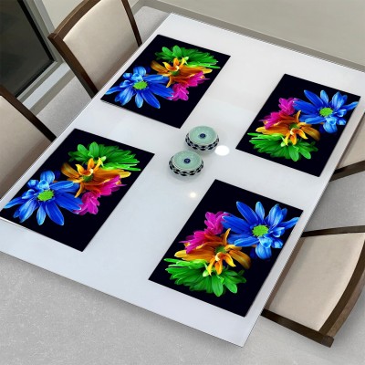 Wishland Rectangular Pack of 4 Table Placemat(Multicolor, PVC)