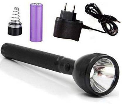 JY-SUPER 8990 (RECHARGEABLE LED TORCH) Torch (Black : Rechargeable) Torch(Black, 20.5 cm, Rechargeable)