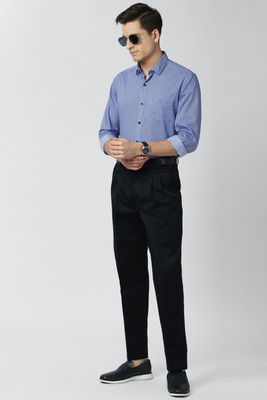 PETER ENGLAND Regular Fit Men Black Trousers
