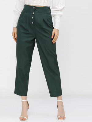 Tokyo Talkies Regular Fit Women Green Trousers
