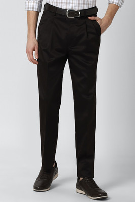 PETER ENGLAND Regular Fit Men Black Trousers