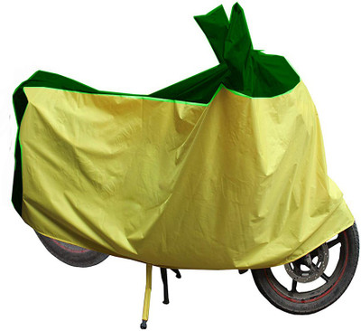 Waterproof Waterproof Two Wheeler Cover for Hero(MotoCorp Splendor Plus, Green, Gold)