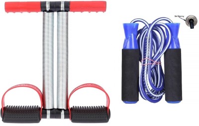 Jaibeer traders Jaibeer Fitness Combo Of Double Spring Tummy Trimmer And Skipping Rope Ab Exerciser(Red)