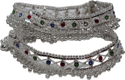 BHORIWAL Women and Girls Heavy Payal White Metal Leg Chains Anklets in Silver Plating Alloy Anklet