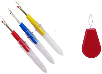 Sharum Crafts Sewing Tools 3 Seam Ripper & 1 Needle Threader Sewing Kit