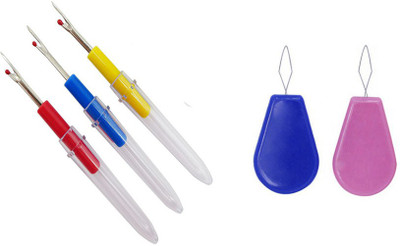 Kunfaya 2 Items Combo : 3 Seam Ripper & 2 Needle Threader Sewing Kit