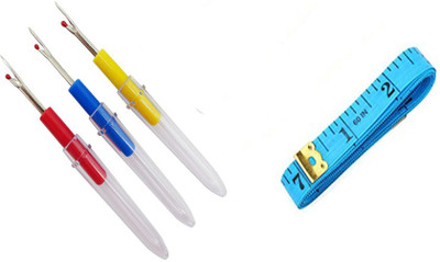 Sharum Crafts Sewing Tools 3 Seam Ripper & 1 Measuring Tape Sewing Kit